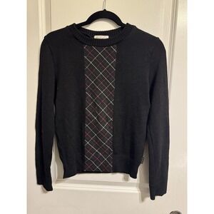 A.V.V. Michel Klein Paris Woman's Sweater With Plaid Classy Business Wear Size S